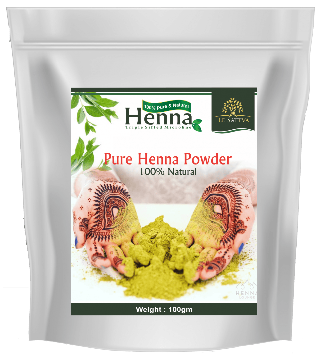 Pure Henna Powder Triple sifted Microfine powder Le Sattva